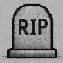 pixelated tombstone